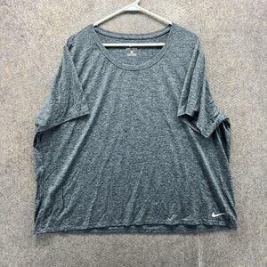 Nike Shirt Womens 3X Gray Dri-FIT Scoop Neck Short Sleeve Athletic Top